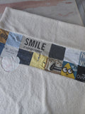 A partir de vêtement bébé, enfant, adultes, personnes chères... Couverture souvenir avec bandeau
Impression dessin ou photo sur tissu.