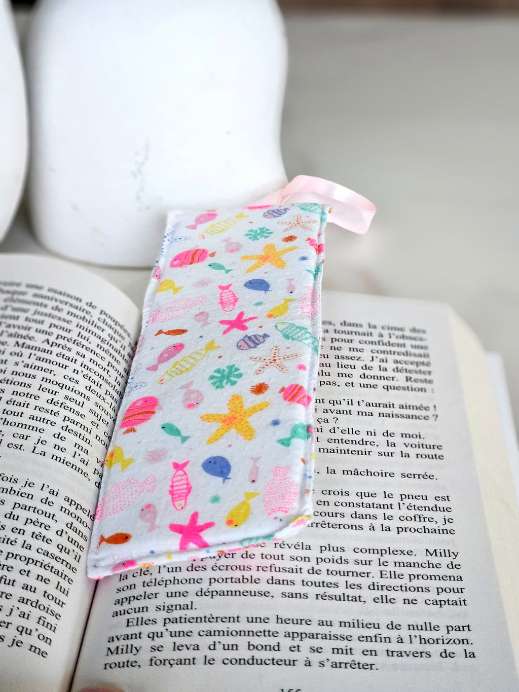 Marque page personnalisé confectionné à partir des vêtements de vos bébés et enfant