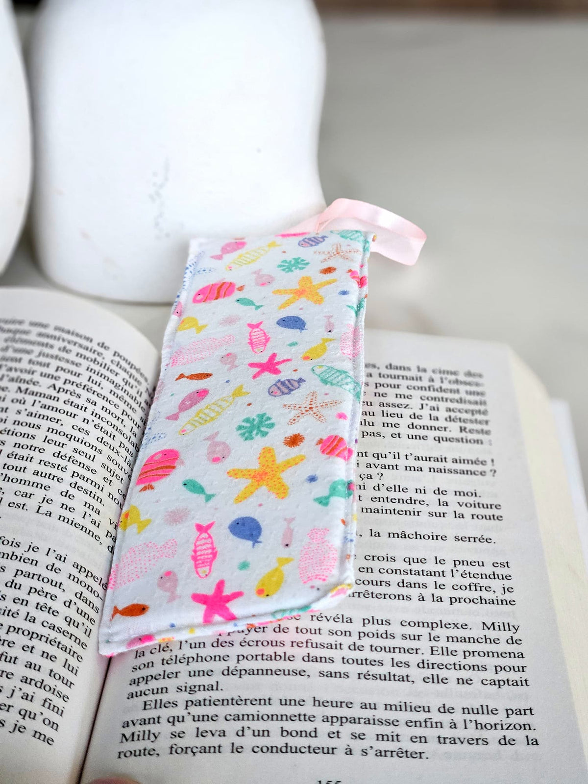 Marque page personnalisé confectionné à partir des vêtements de vos bébés et enfant