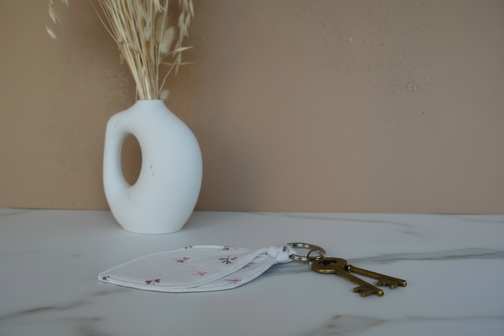 Porte clé goutte souvenir confectionné à partir des vêtements de vos bébés et enfant