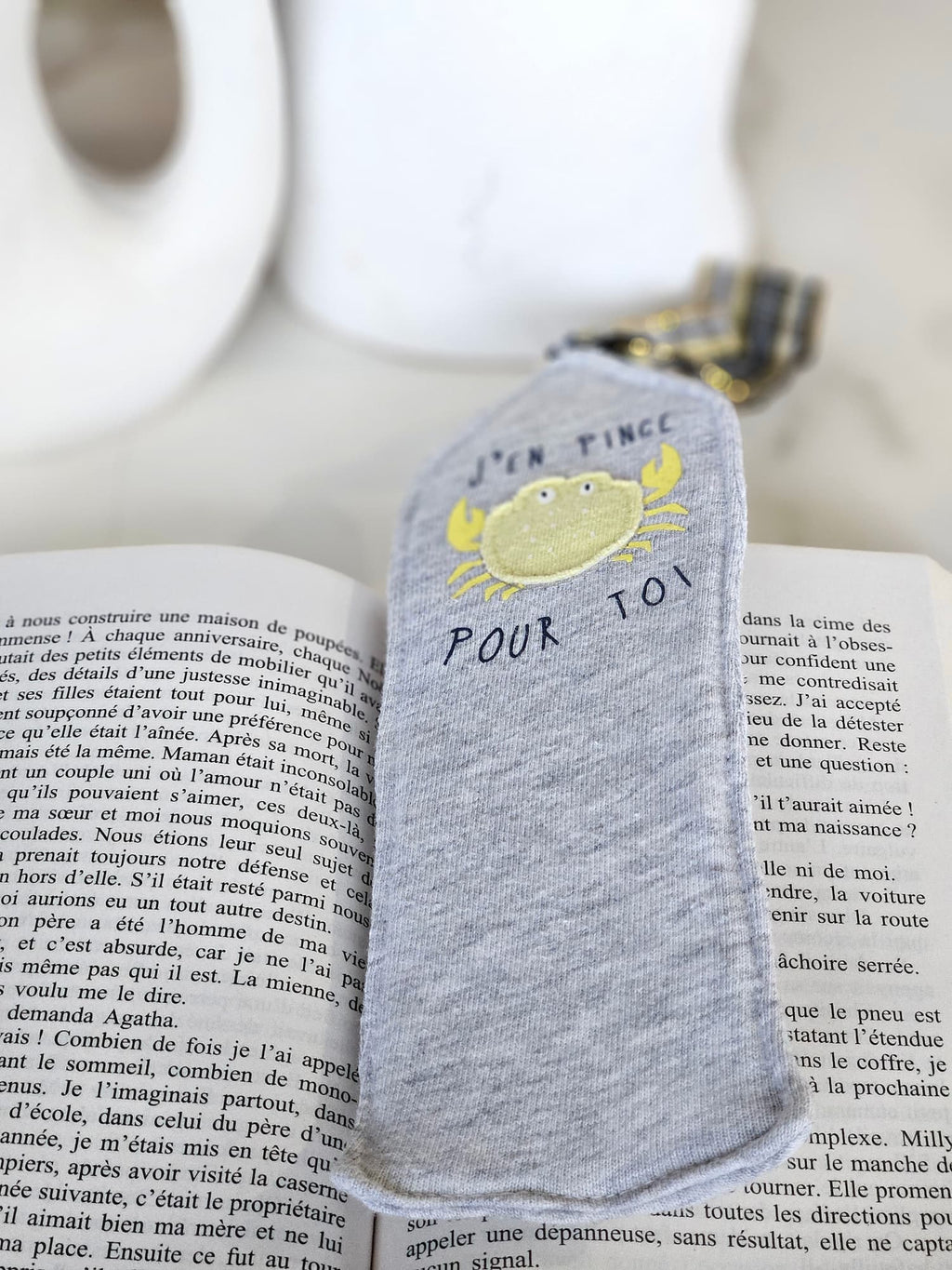 Marque page personnalisé confectionné à partir des vêtements de vos bébés et enfant