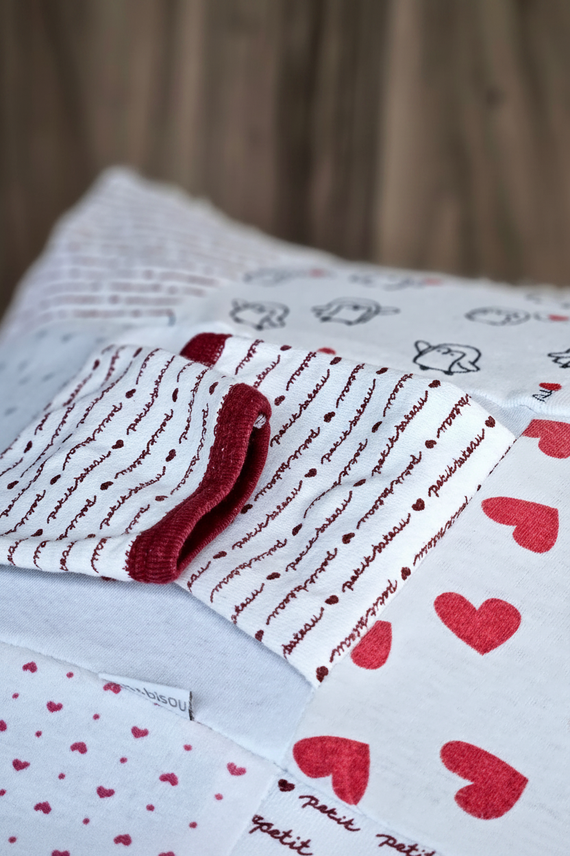 Coussin souvenir cousu à partir des vêtements de vos bébés et enfant