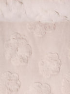 Tissu fausse fourrure fleur. Tissu imitation fourrure motif floral tout doux écru en polyester.