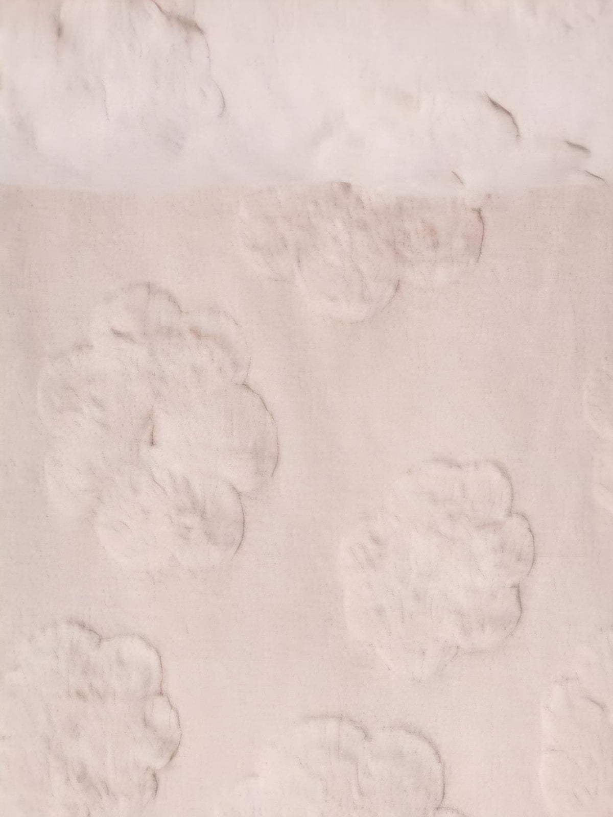 Tissu fausse fourrure fleur. Tissu imitation fourrure motif floral tout doux écru en polyester.